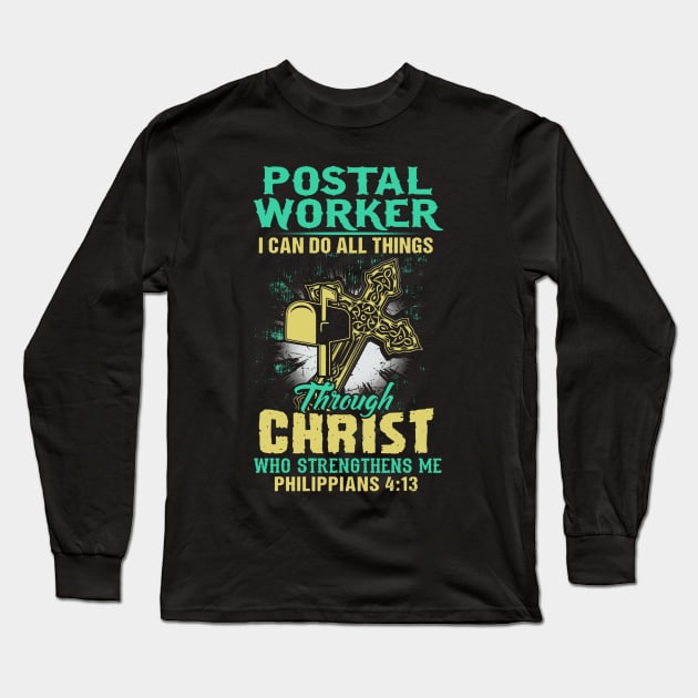 Postal Worker Christmas Happy Holidays Great Gift For Family Long Sleeve T-Shirt by BoongMie